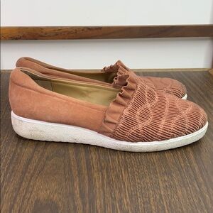 Antonio Melani Ruffle Dusty Rose Slip Sneakers